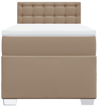 Boxspringbett mit Matratze Cappuccino-Braun 90x200cm Kunstleder