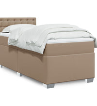 Boxspringbett mit Matratze Cappuccino-Braun 90x200cm Kunstleder