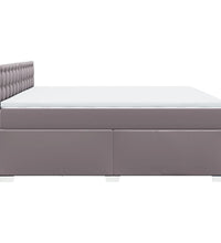 Boxspringbett mit Matratze Grau 200x200 cm Kunstleder
