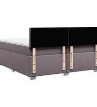 Boxspringbett mit Matratze Grau 200x200 cm Kunstleder