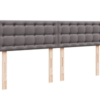 Boxspringbett mit Matratze Grau 200x200 cm Kunstleder