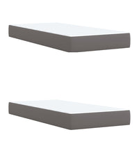 Boxspringbett mit Matratze Grau 200x200 cm Kunstleder