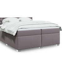 Boxspringbett mit Matratze Grau 200x200 cm Kunstleder