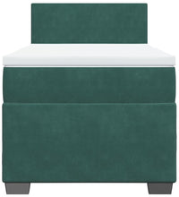 Boxspringbett mit Matratze Dunkelgrün 80x200 cm Samt