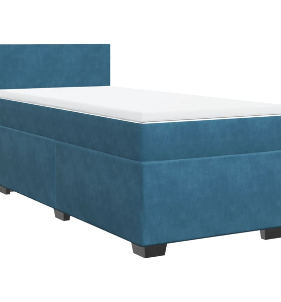 Boxspringbett mit Matratze Dunkelblau 80x200 cm Samt