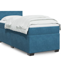 Boxspringbett mit Matratze Dunkelblau 80x200 cm Samt