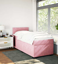 Boxspringbett mit Matratze Rosa 80x200 cm Samt