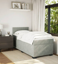 Boxspringbett mit Matratze Hellgrau 80x200 cm Samt
