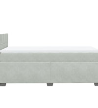 Boxspringbett mit Matratze Hellgrau 80x200 cm Samt