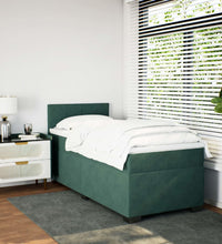 Boxspringbett mit Matratze Dunkelgrün 80x200 cm Samt