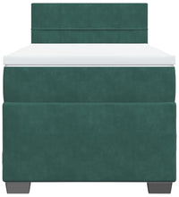 Boxspringbett mit Matratze Dunkelgrün 80x200 cm Samt