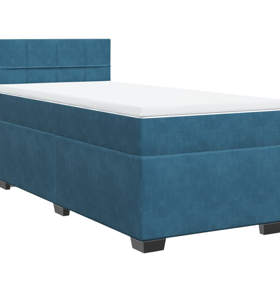 Boxspringbett mit Matratze Dunkelblau 80x200 cm Samt