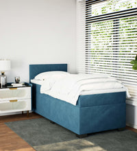 Boxspringbett mit Matratze Dunkelblau 80x200 cm Samt
