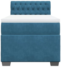 Boxspringbett mit Matratze Dunkelblau 80x200 cm Samt