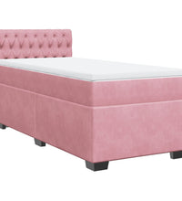 Boxspringbett mit Matratze Rosa 80x200 cm Samt