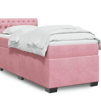 Boxspringbett mit Matratze Rosa 80x200 cm Samt