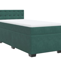 Boxspringbett mit Matratze Dunkelgrün 80x200 cm Samt