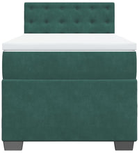 Boxspringbett mit Matratze Dunkelgrün 80x200 cm Samt