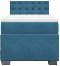 Boxspringbett mit Matratze Dunkelblau 80x200 cm Samt