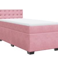 Boxspringbett mit Matratze Rosa 80x200 cm Samt