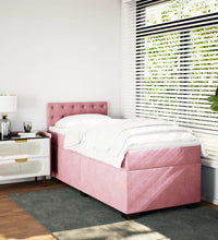 Boxspringbett mit Matratze Rosa 80x200 cm Samt
