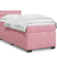 Boxspringbett mit Matratze Rosa 80x200 cm Samt