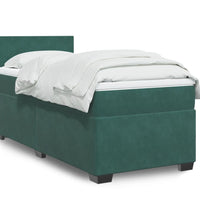 Boxspringbett mit Matratze Dunkelgrün 90x190 cm Samt