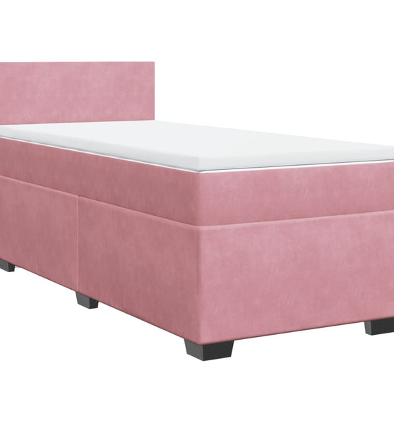 Boxspringbett mit Matratze Rosa 90x190 cm Samt