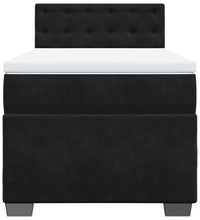 Boxspringbett mit Matratze Schwarz 90x190 cm Samt