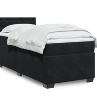 Boxspringbett mit Matratze Schwarz 90x190 cm Samt