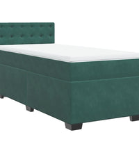 Boxspringbett mit Matratze Dunkelgrün 90x190 cm Samt