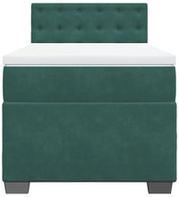 Boxspringbett mit Matratze Dunkelgrün 90x190 cm Samt