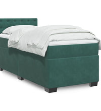 Boxspringbett mit Matratze Dunkelgrün 90x190 cm Samt