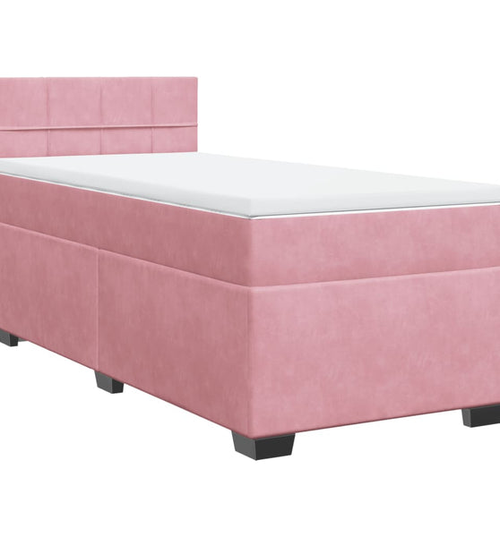 Boxspringbett mit Matratze Rosa 90x190 cm Samt