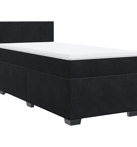Boxspringbett mit Matratze Schwarz 90x200 cm Samt