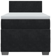 Boxspringbett mit Matratze Schwarz 90x200 cm Samt