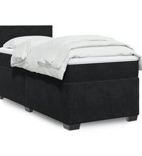 Boxspringbett mit Matratze Schwarz 90x200 cm Samt