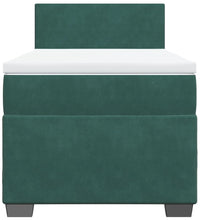 Boxspringbett mit Matratze Dunkelgrün 90x200 cm Samt