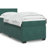Boxspringbett mit Matratze Dunkelgrün 90x200 cm Samt