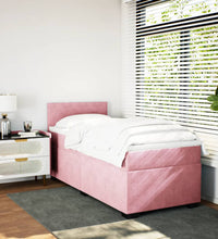 Boxspringbett mit Matratze Rosa 90x200 cm Samt