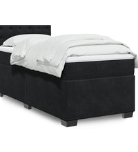 Boxspringbett mit Matratze Schwarz 90x200 cm Samt