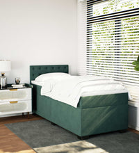 Boxspringbett mit Matratze Dunkelgrün 90x200 cm Samt