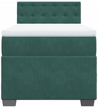 Boxspringbett mit Matratze Dunkelgrün 90x200 cm Samt
