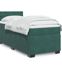 Boxspringbett mit Matratze Dunkelgrün 90x200 cm Samt