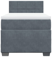 Boxspringbett mit Matratze Dunkelgrau 90x200 cm Samt