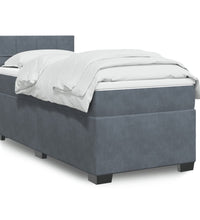 Boxspringbett mit Matratze Dunkelgrau 90x200 cm Samt