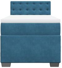 Boxspringbett mit Matratze Dunkelblau 100x200 cm Samt