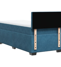 Boxspringbett mit Matratze Dunkelblau 100x200 cm Samt