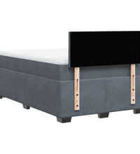 Boxspringbett mit Matratze Dunkelgrau 120x190 cm Samt