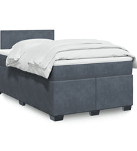 Boxspringbett mit Matratze Dunkelgrau 120x190 cm Samt